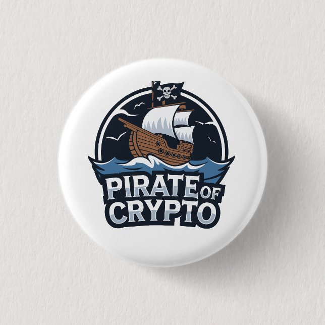 Chapa Redonda De 2,5 Cm Pirata de Crypto (Anverso)