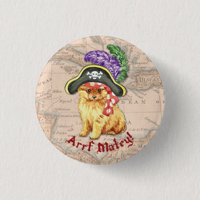 Chapa Redonda De 2,5 Cm Pirata Pomerania (Anverso)