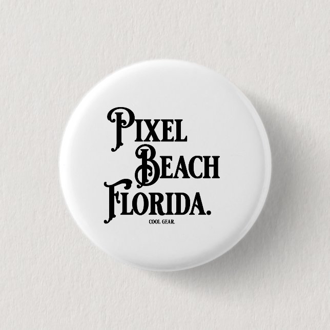 Chapa Redonda De 2,5 Cm Pixel Beach Florida T-Shirt (Anverso)