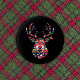 Chapa Redonda De 2,5 Cm Pixel Reindeer Retro Ugly Sweater Button