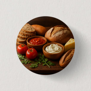 Chapa Redonda De 2,5 Cm Pizarra rústica de madera con queso de pan artesan