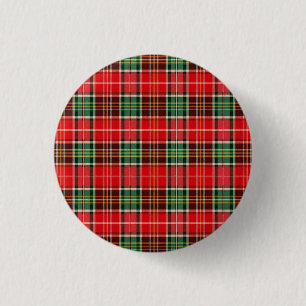 Chapa Redonda De 2,5 Cm Plaid de Navidad tradicional