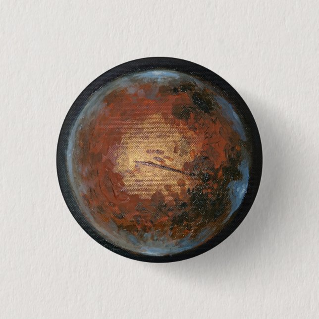 Chapa Redonda De 2,5 Cm Planet Mars (Anverso)