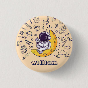 Chapa Redonda De 2,5 Cm Planetas de Doodle Personalizado Espacio Regreso a