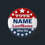 Chapa Redonda De 2,5 Cm Plantilla de campaña de personalizado<br><div class="desc">plantilla de botón de campaña personalizado para las elecciones. ¡Hace un gran regalo para los votantes,  colaboradores de la campaña,  políticos,  voluntarios,  recuerdos y más! Ver más en zazzle.com/CampaignHeadquarters o http://CampaignOutlet.com</div>