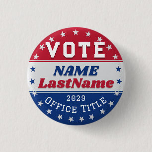 Chapa Redonda De 2,5 Cm Plantilla de Campaña Personalizada para Elecciones