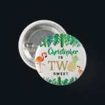 Chapa Redonda De 2,5 Cm Playa Tropical de Verano Luau Niños Segundo Cumple<br><div class="desc">Celebre con estilo con estos divertidos y muy modernos botones de fiesta de 2º cumpleaños. El diseño es fácil de personalizar con la redacción de tu evento especial y tus invitados estarán encantados cuando reciban estos fabulosos botones. Se pueden encontrar elementos fiestas coincidentes en la colección.</div>