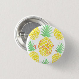 Chapa Redonda De 2,5 Cm Playas Cute Hawaianas de Pineapple Aloha
