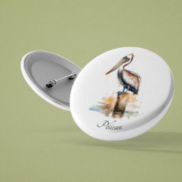 Chapa Redonda De 2,5 Cm Poise of the Pelican