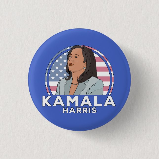 Chapa Redonda De 2,5 Cm Política Kamala Harris (Anverso)