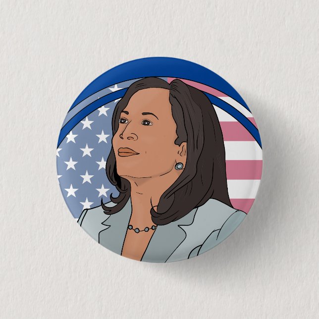 Chapa Redonda De 2,5 Cm Política Kamala Harris (Anverso)
