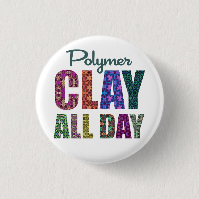 Chapa Redonda De 2,5 Cm Polymer Clay All Day (Anverso)