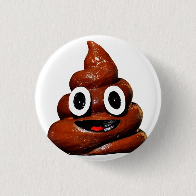 Chapa Redonda De 2,5 Cm Poop, emoji, button 💩 (Anverso)