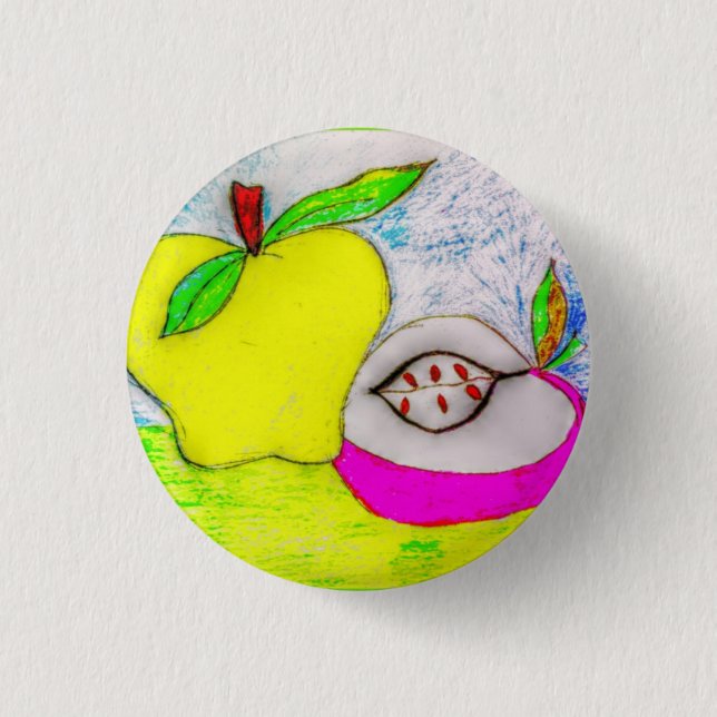 Chapa Redonda De 2,5 Cm Pop Art Apples (Anverso)