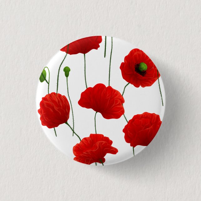 Chapa Redonda De 2,5 Cm Poppies (Anverso)