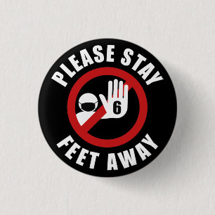 Chapa Redonda De 2,5 Cm Por Favor Permanezca A 6 Metros