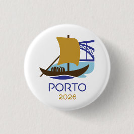 Chapa Redonda De 2,5 Cm Porto Portugal 2026 International Convention Pin