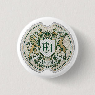 Chapa Redonda De 2,5 Cm Posavasos de coche con escudo de armas real person