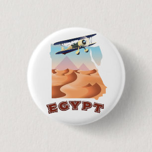 Chapa Redonda De 2,5 Cm Póster de viaje Mapa de Egipto Vintage