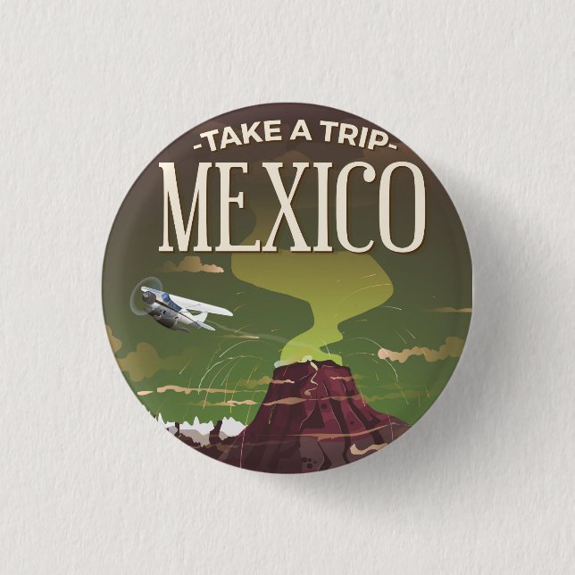 Chapa Redonda De 2,5 Cm Poster de Viajes Volcánicos (Anverso)