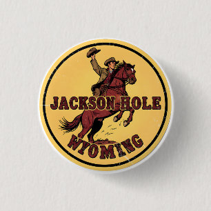 Chapa Redonda De 2,5 Cm Potro bronco vintage Jackson Hole Wyoming gits