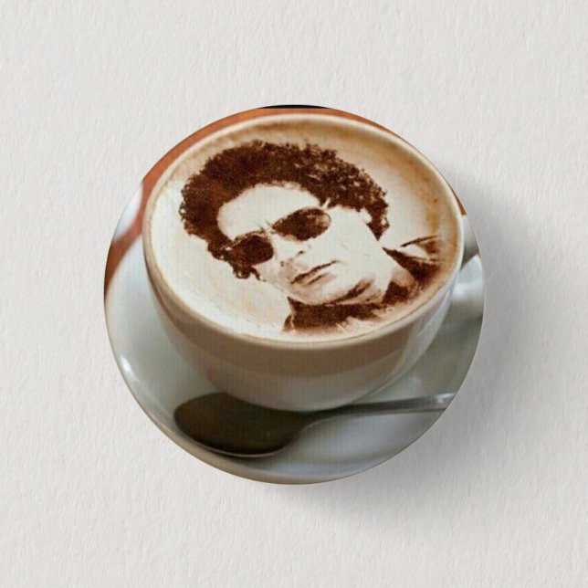 Chapa Redonda De 2,5 Cm Pottoun de Gaddafi (Anverso)