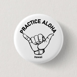 Chapa Redonda De 2,5 Cm Práctica hawaiana Aloha Shaka (suelta)