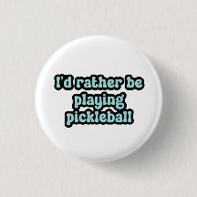 Prefiero estar jugando pickleball Blue Retro Text