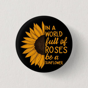 Chapa Redonda De 2,5 Cm Prendedor de girasol│Regalo Inspirador│Insígnia Po