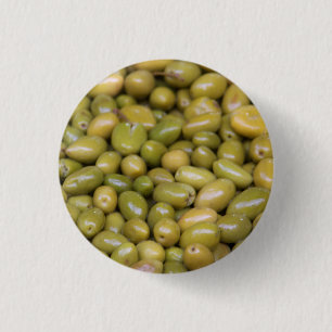 Chapa Redonda De 2,5 Cm Primer plano de aceitunas verdes