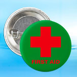 Chapa Redonda De 2,5 Cm Primeros auxilios (cruz) - Ambulancia, Médica/camp<br><div class="desc">Botones: Ayuda médica de primeros auxilios,  ambulancia,  enfermera,  punto de ayuda (cruz roja en campo verde/ejército exterior)...  Ropa,  botón de bolsas. Texto de personalizar "Primeros auxilios" para sus necesidades.</div>