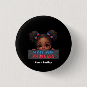 Chapa Redonda De 2,5 Cm Princesa haitiana por el Día de la Bandera America