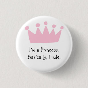 Chapa Redonda De 2,5 Cm Princesa Metal Button Badge
