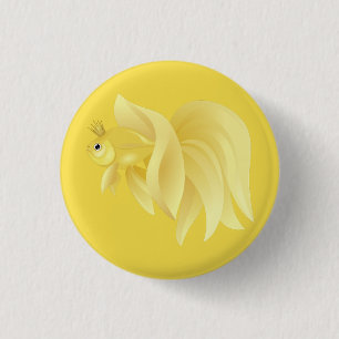 Chapa Redonda De 2,5 Cm Princesa pez dorado