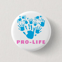 Chapa Redonda De 2,5 Cm Pro-Life Handprint Heart – Value Life Awareness 