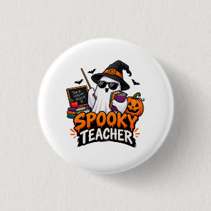 Chapa Redonda De 2,5 Cm Profesor espeluznante de Halloween