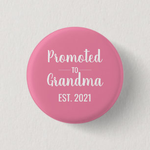 Chapa Redonda De 2,5 Cm Promocionado a la abuela Est Pink