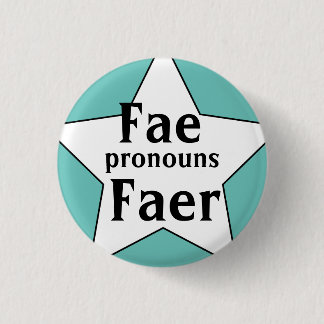 Chapa Redonda De 2,5 Cm Pronombres de Starry Fae Faer