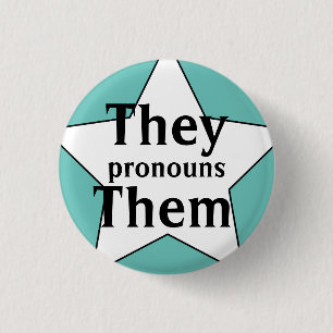 Chapa Redonda De 2,5 Cm Pronombres Starry They Them