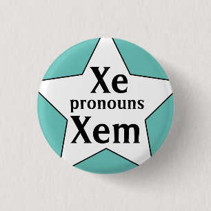 Chapa Redonda De 2,5 Cm Pronombres Xe Xem Estrellados