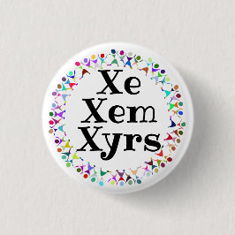 Chapa Redonda De 2,5 Cm Pronombres Xe Xem Xyrs en Círculo de Figuras Human
