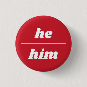 Chapa Redonda De 2,5 Cm Pronoun Pin, 1¼ pulgadas