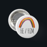 Chapa Redonda De 2,5 Cm Pronounes acuarela arcoiris<br><div class="desc">Decora tu ropa con este botón de arte genial. Puede personalizar y agregar texto también. Revisa mi tienda por muchos más colores y patrones! Hazme saber si también te gustaría algo personalizado.</div>
