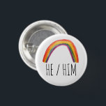 Chapa Redonda De 2,5 Cm Pronounes acuarela arcoiris<br><div class="desc">Decora tu ropa con este botón de arte genial. Puede personalizar y agregar texto también. Revisa mi tienda por muchos más colores y patrones! Hazme saber si también te gustaría algo personalizado.</div>