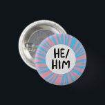 Chapa Redonda De 2,5 Cm Pronunció la colorida bandera transversal azul ros<br><div class="desc">Decora tu ropa con este botón de arte genial. Puede personalizar y agregar texto también. Revisa mi tienda por muchos más colores,  patrones y pronombres de todo tipo! Hazme saber si también te gustaría algo personalizado.</div>