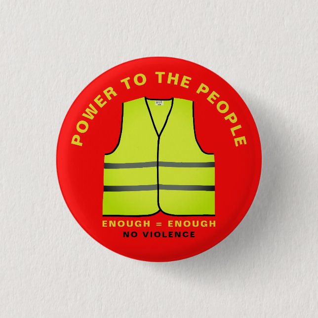 Chapa Redonda De 2,5 Cm Protest button Yellow vest (Anverso)