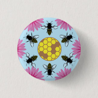 Chapa Redonda De 2,5 Cm Protesta contra el Rótulo hexagonal salva las abej