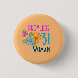 Chapa Redonda De 2,5 Cm PROVERBS 31 Escritura femenina