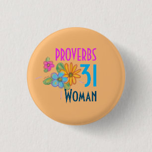 Chapa Redonda De 2,5 Cm PROVERBS 31 Escritura femenina