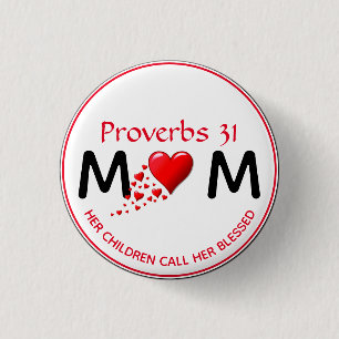Chapa Redonda De 2,5 Cm PROVERBS 31 MAMÁ MOM Día de la Madre del Corazón R